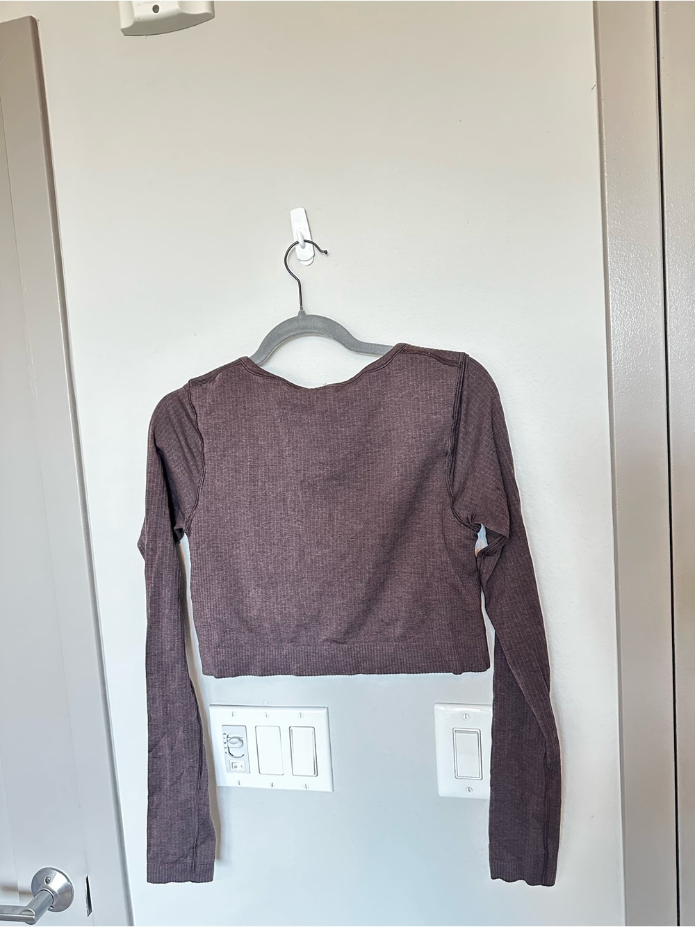 lululemon athletica ebb to street Ribbed Long Sleeve Crop Top - espresso Brown - Picture 2 of 5